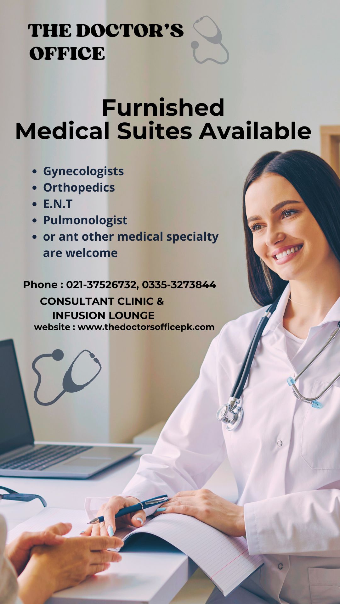 Medical Suites Available at The Doctor’s Office: